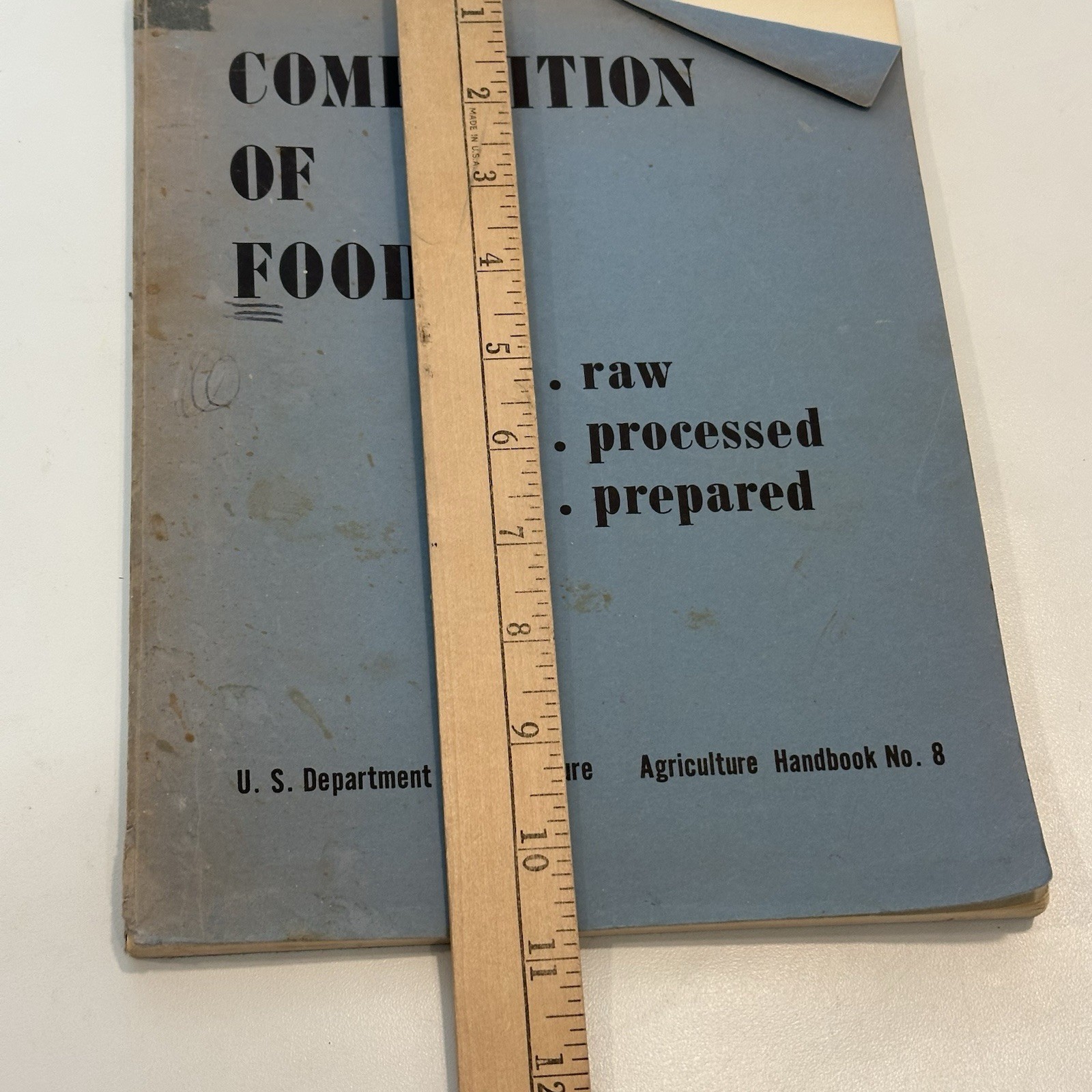 Vtg 1950 Composition Of Foods U.S. Dept Of Agriculture Research Handbook #8