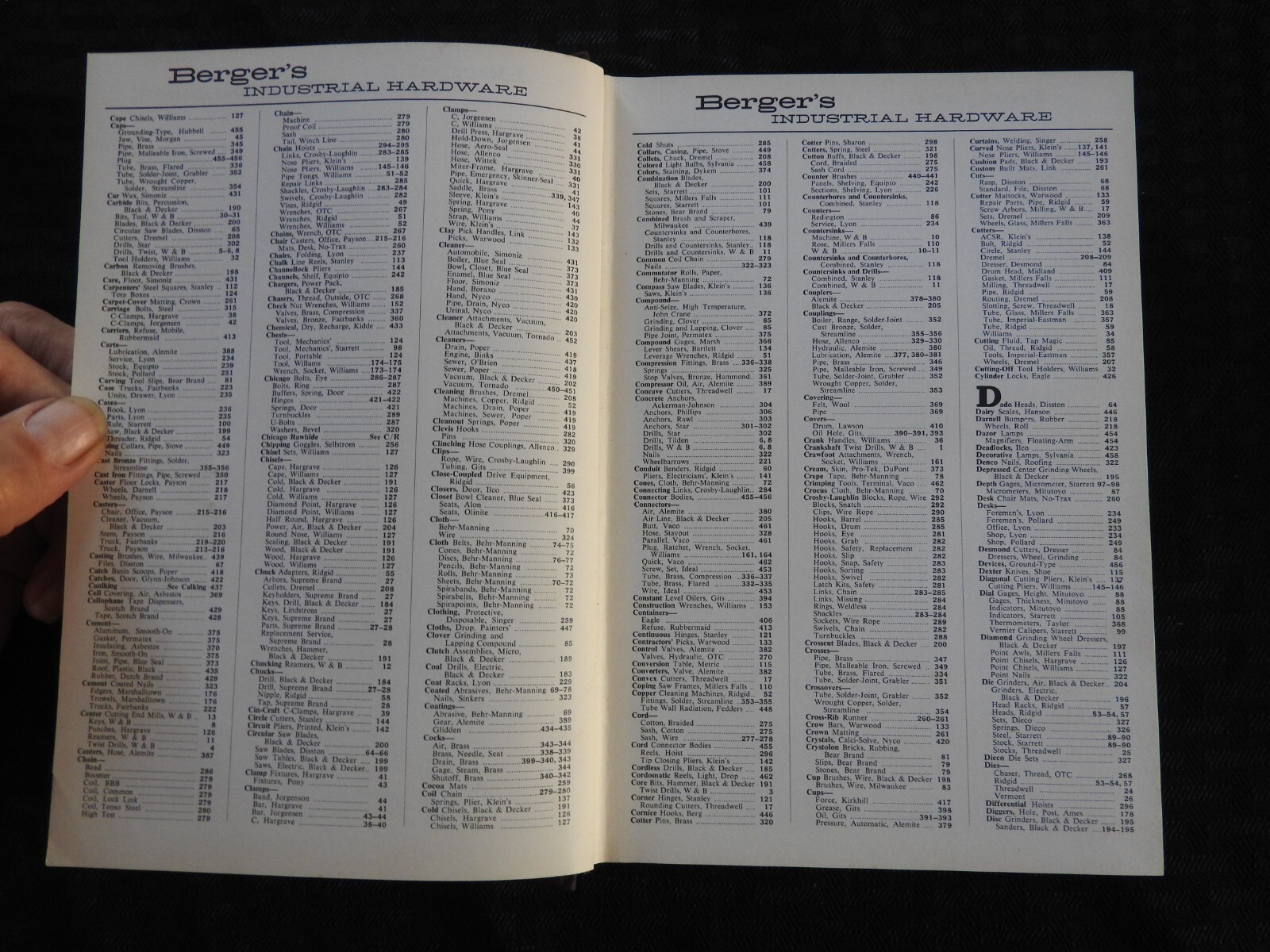 1968 BERGER’S INDUSTRIAL HARDWARE SALES CATALOG ASBESTOS PRODUCTS TOOLS 460+ pgs
