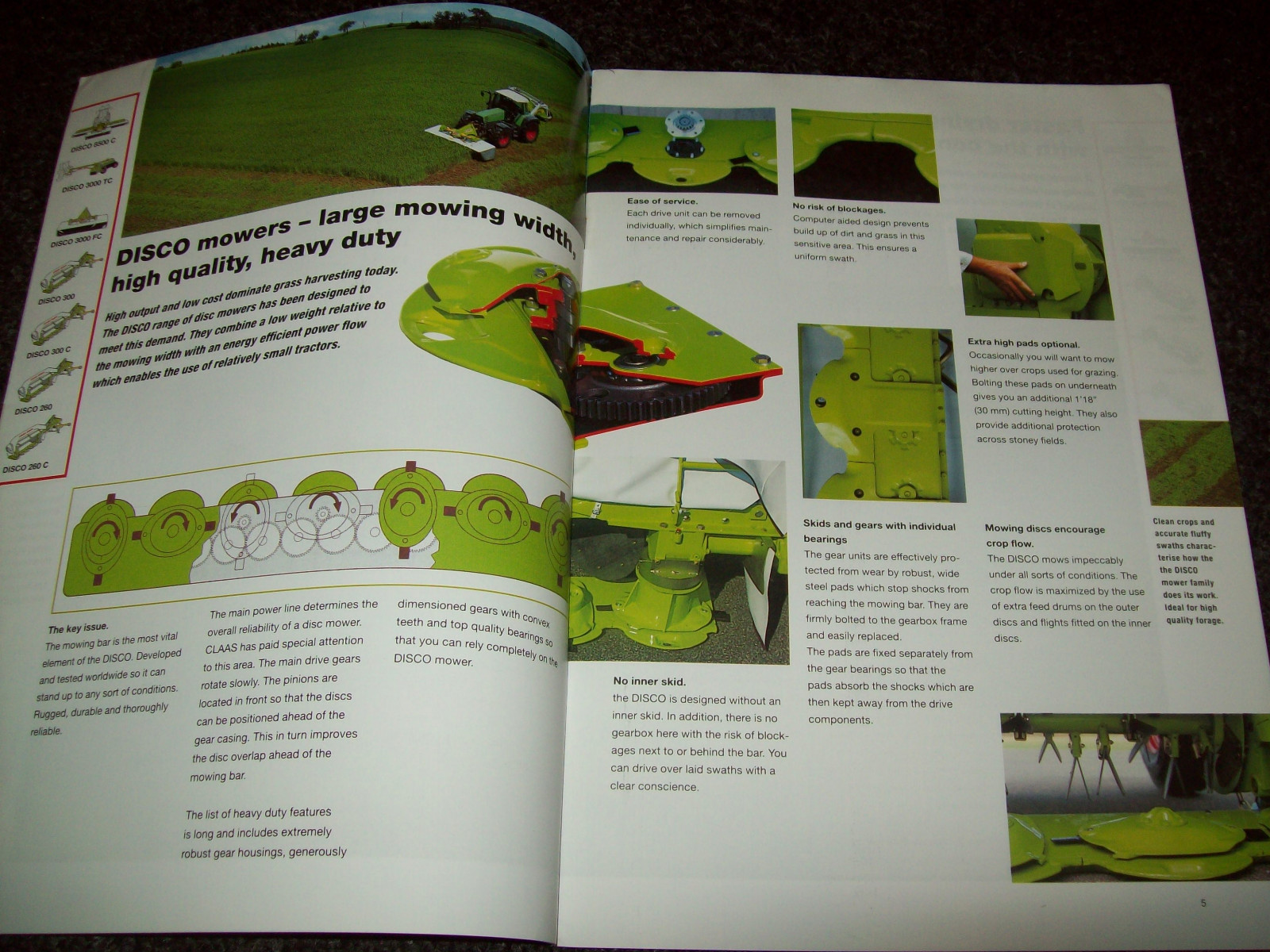 CLAAS 260 300 3000 8500 DISC MOWERS BROCHURE ADVERTISING LITERATURE