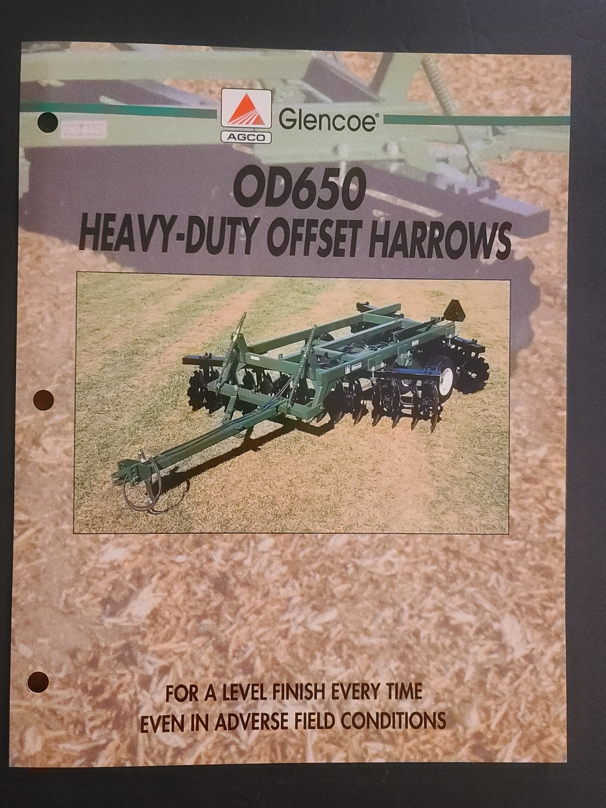 Vintage Agco Glencoe OD650 Heavy Duty Offset Harrows Brochure