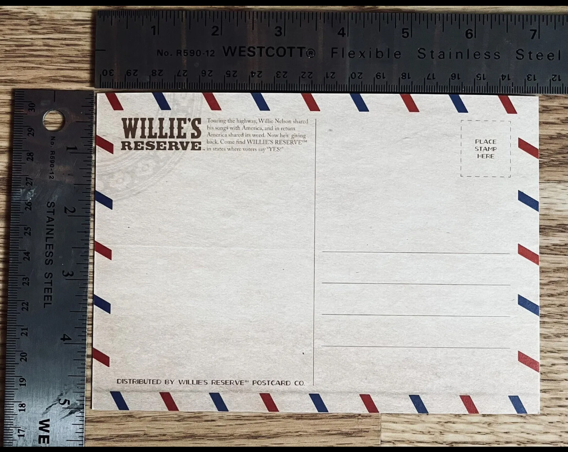 Willie’s Reserve Cannabis Merchandise – *POSTCARDS*