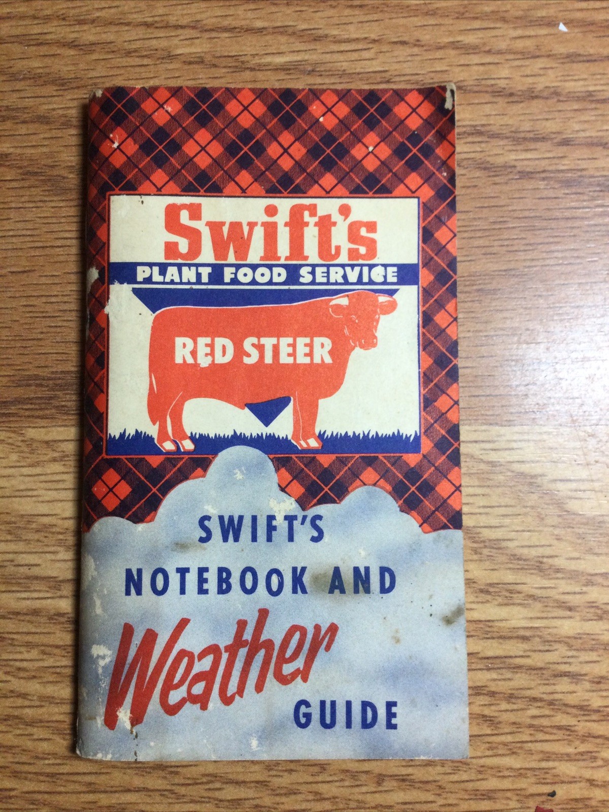 1953 Swift’s Plant Food Service Red Steer Notebook & Weather Guide USA Vintage