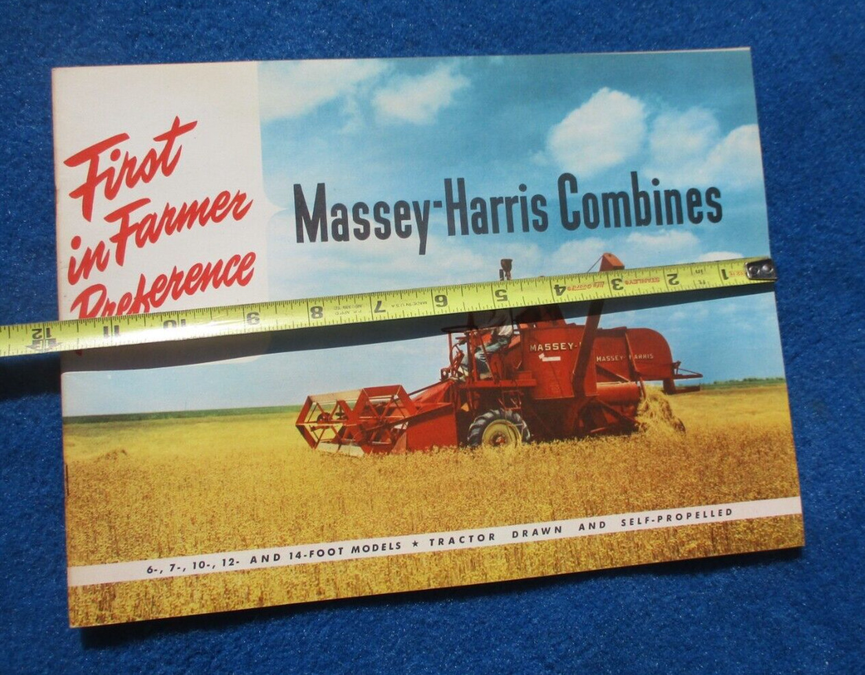 Massey Harris 1950’s Combine Sales Booklet Many Full Color Pages Original NOS