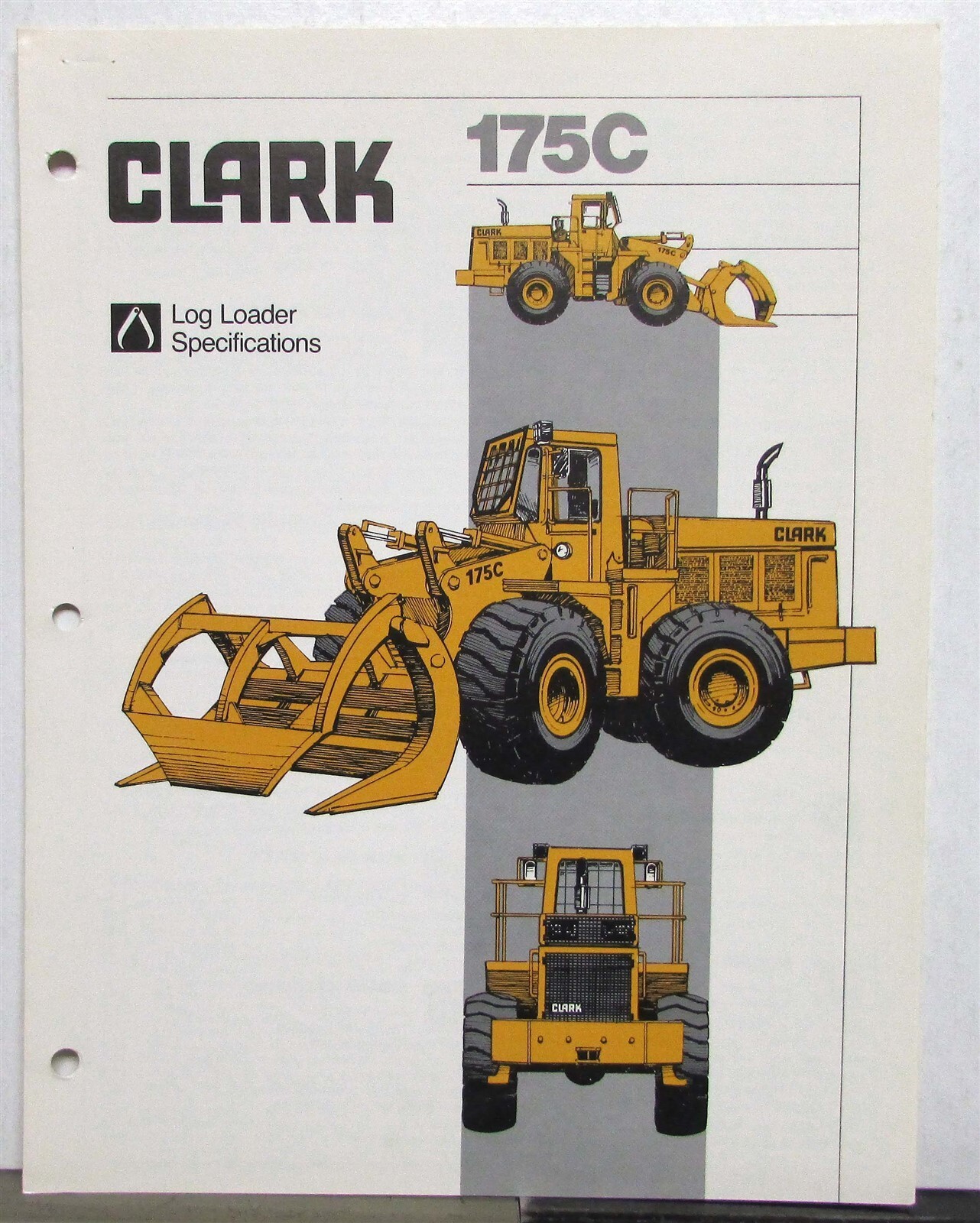 1984 Clark 175C Log Loader Construction Sales Tri-Folder