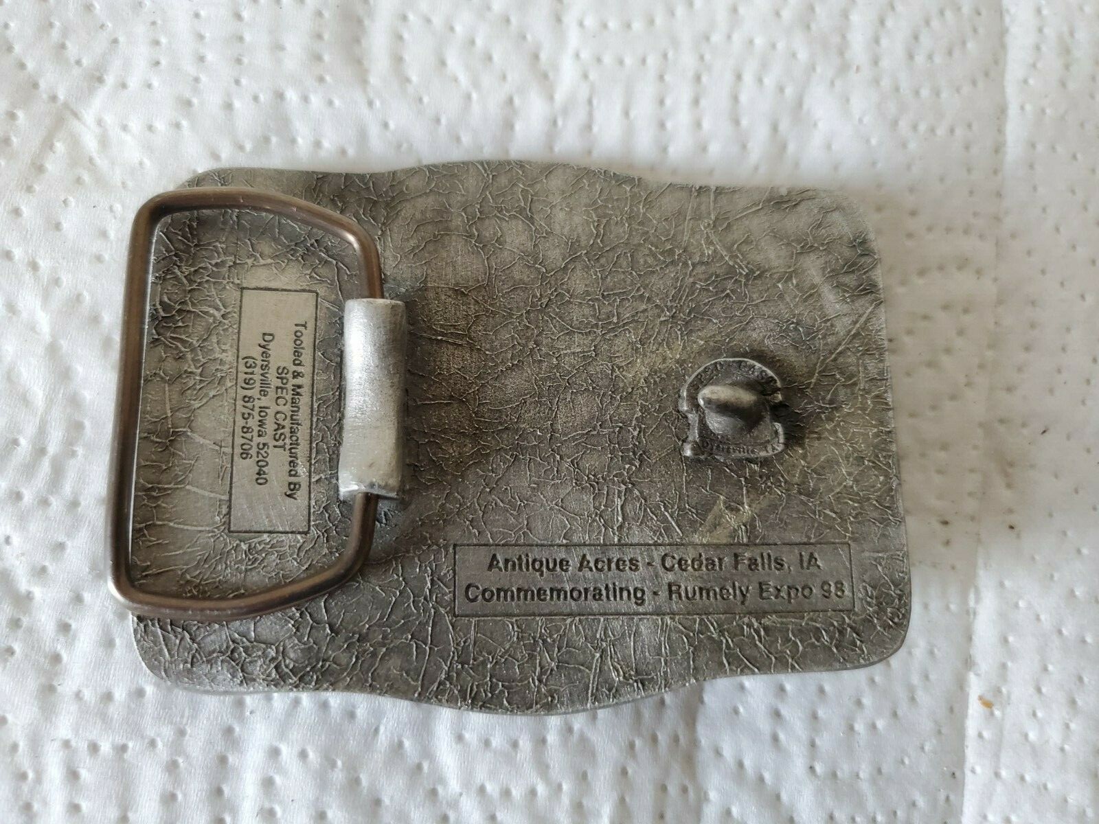 metal belt buckle power show antique acres cedar falls iowa 1998 rumely
