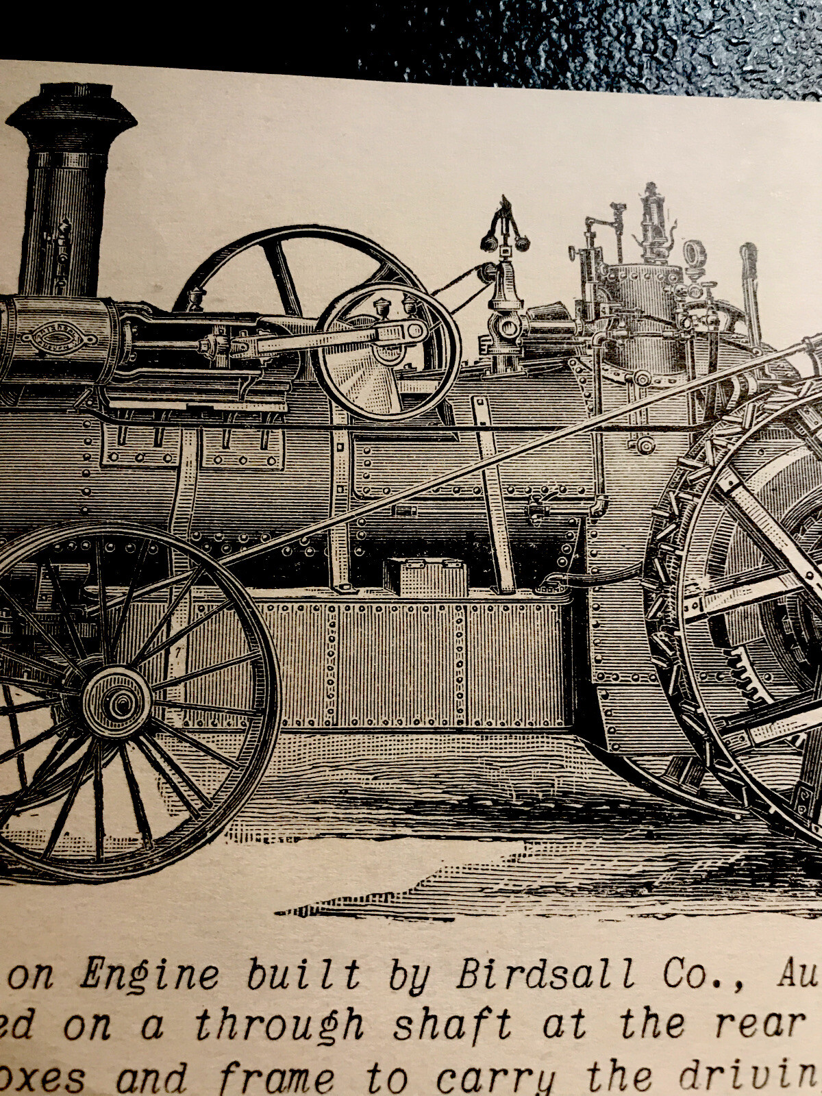 1900 Birdsall Traction Engine Farm Engraving Advertising – Auburn – New York