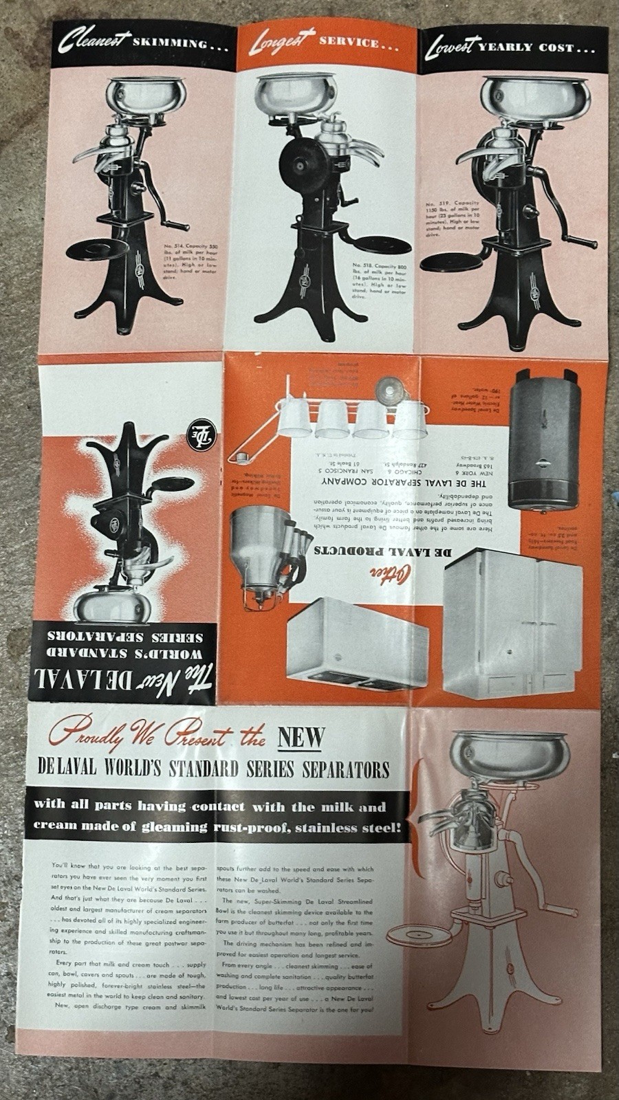 1950’s De Laval Cream Separators pamphlet (22A)
