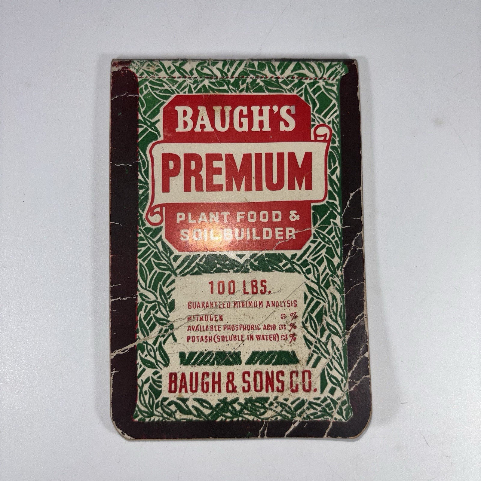 Vintage Baugh’s Premium Plant Food & Soil Builder Unused Pocket Notebook Pad