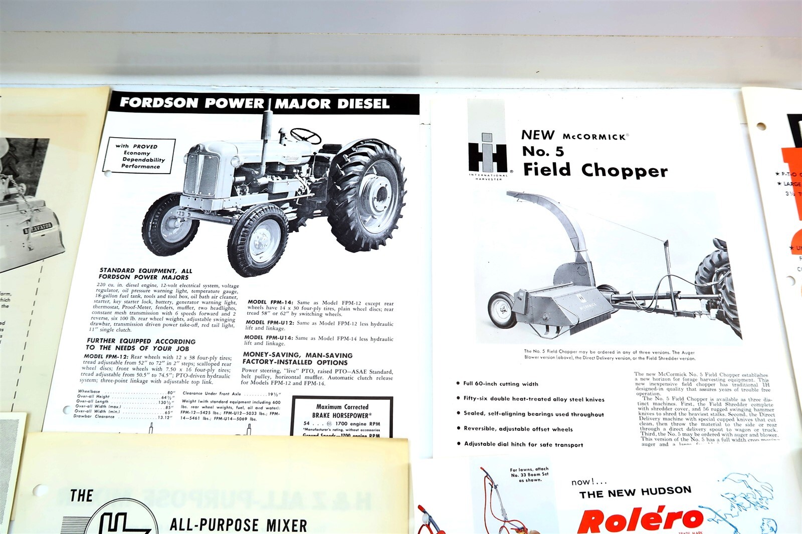 x21 Vintage 1950’s – 1960’s MIXED Brochures Tractors, Sprayers, Bailer, Cleaner