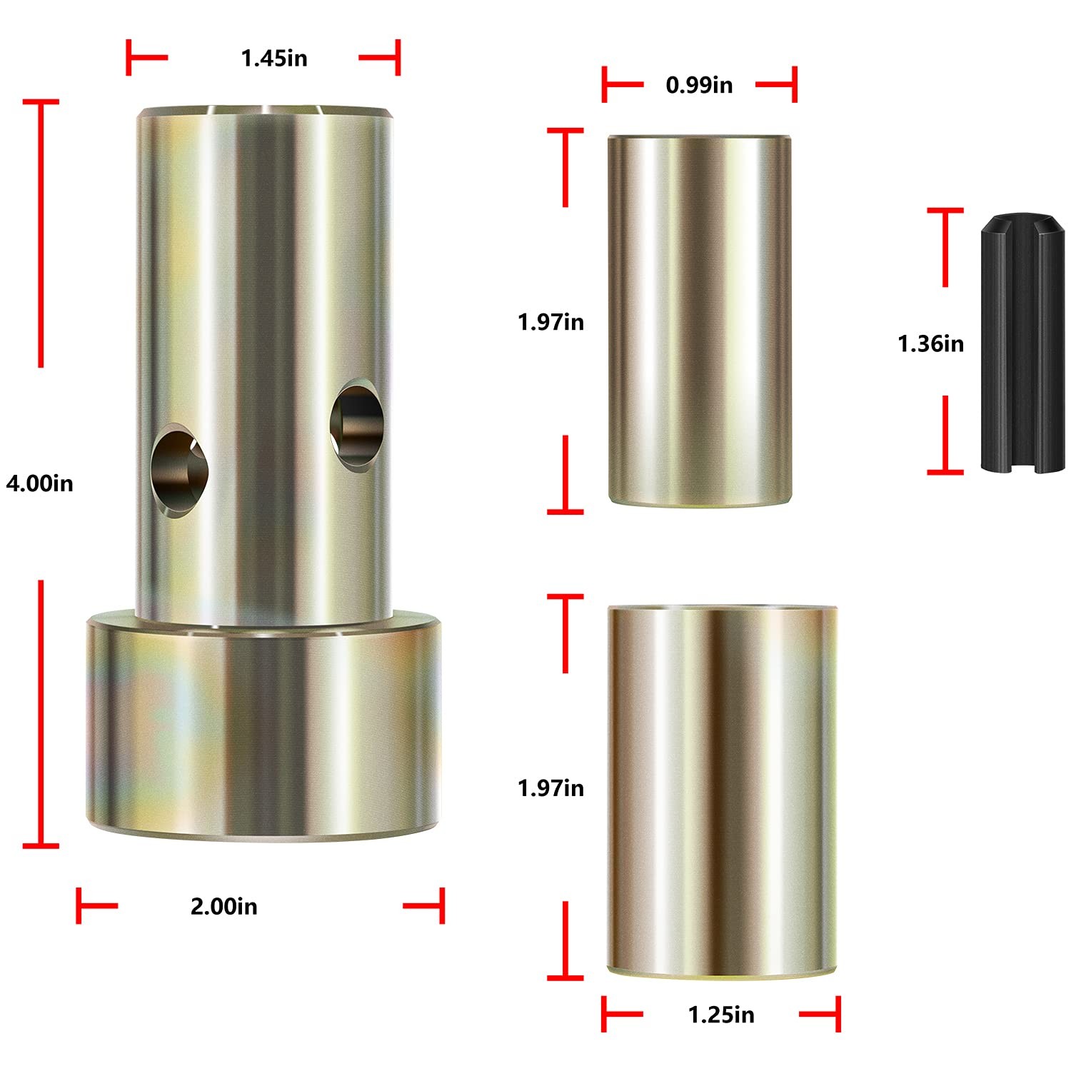 Cat 1 Quick Hitch Bushing Kit 3Point Tractor Implements 2 Pins 2 Bushings