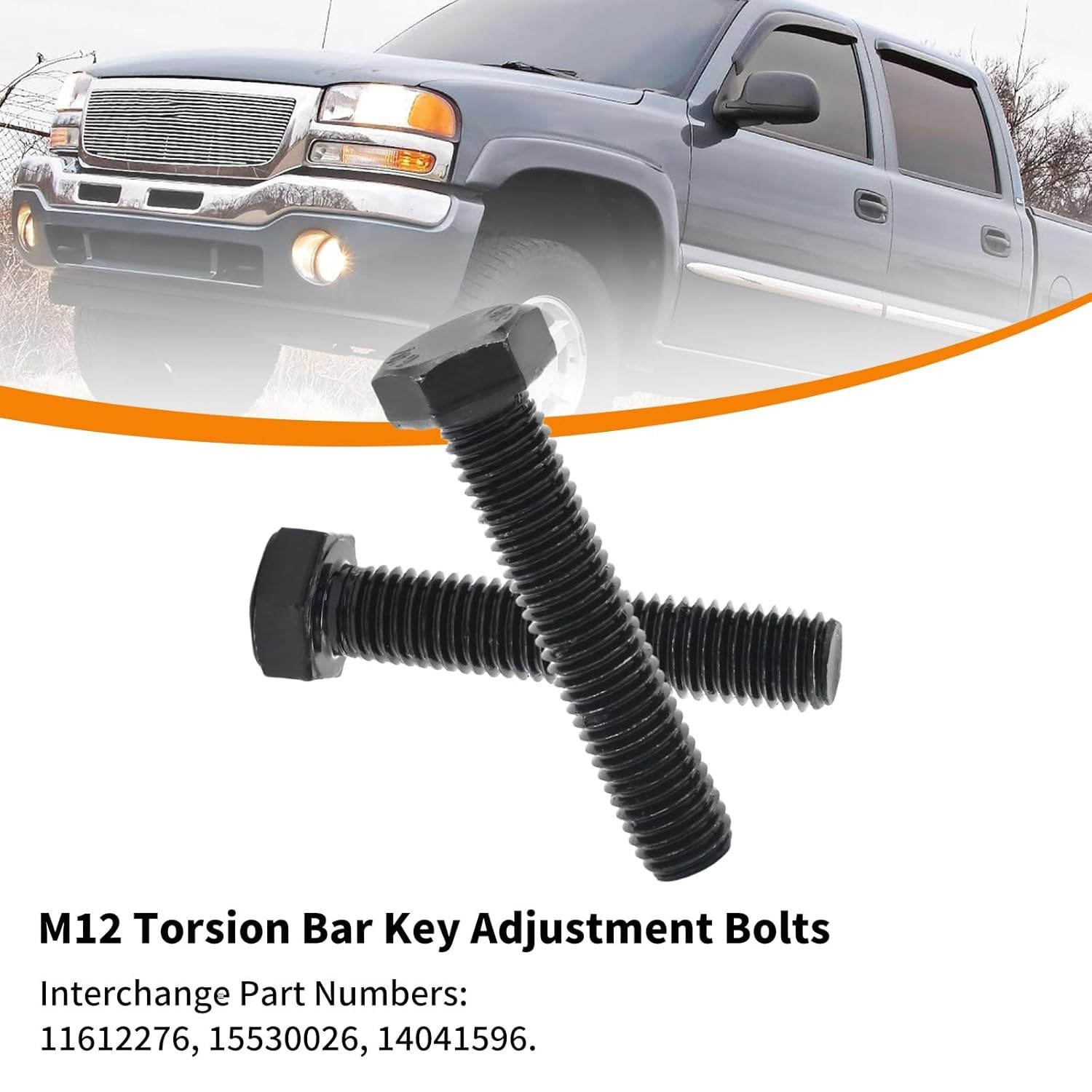 Durable M12 Torsion Key Adjustment Bolts – Black Alloy Steel for Chevy Models