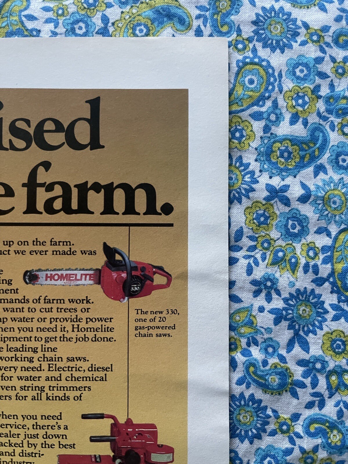 Vintage 1981 Homelite Print Ad String Trimmer Chainsaw Generator Ad Only