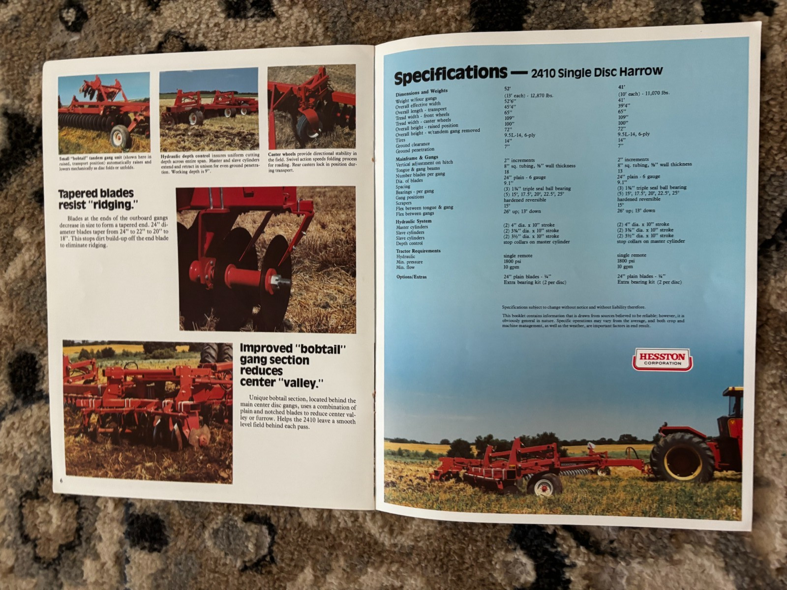 Hesston 2410 Single Disc Harrow Brochure DCPA26