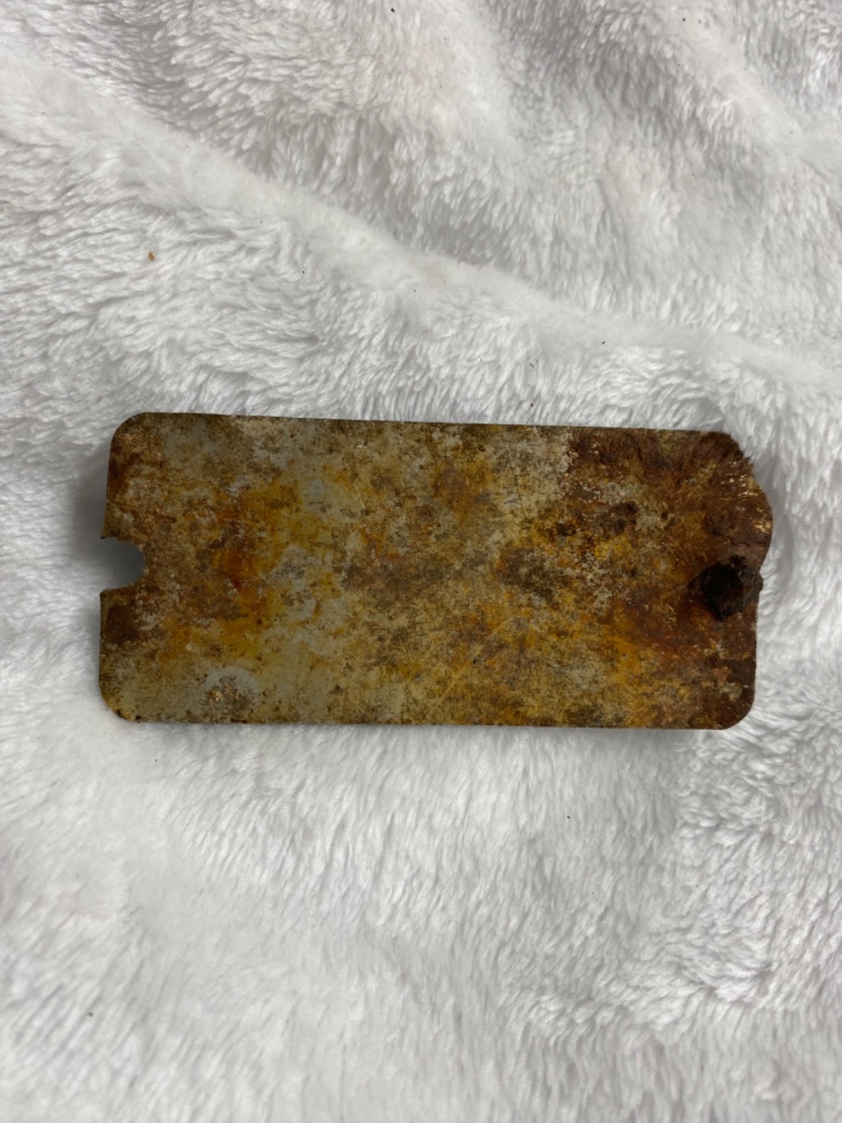 Vintage Powr-Kraft 3″ x 1.5″ Metal Tag (one rivet)