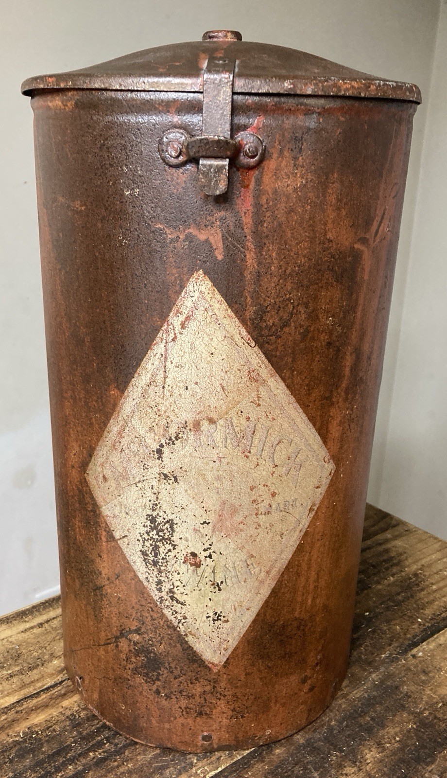 VERY RARE McCormick Twine Grain Binder Feeder Can 1800’s Antique HARD TO FIND