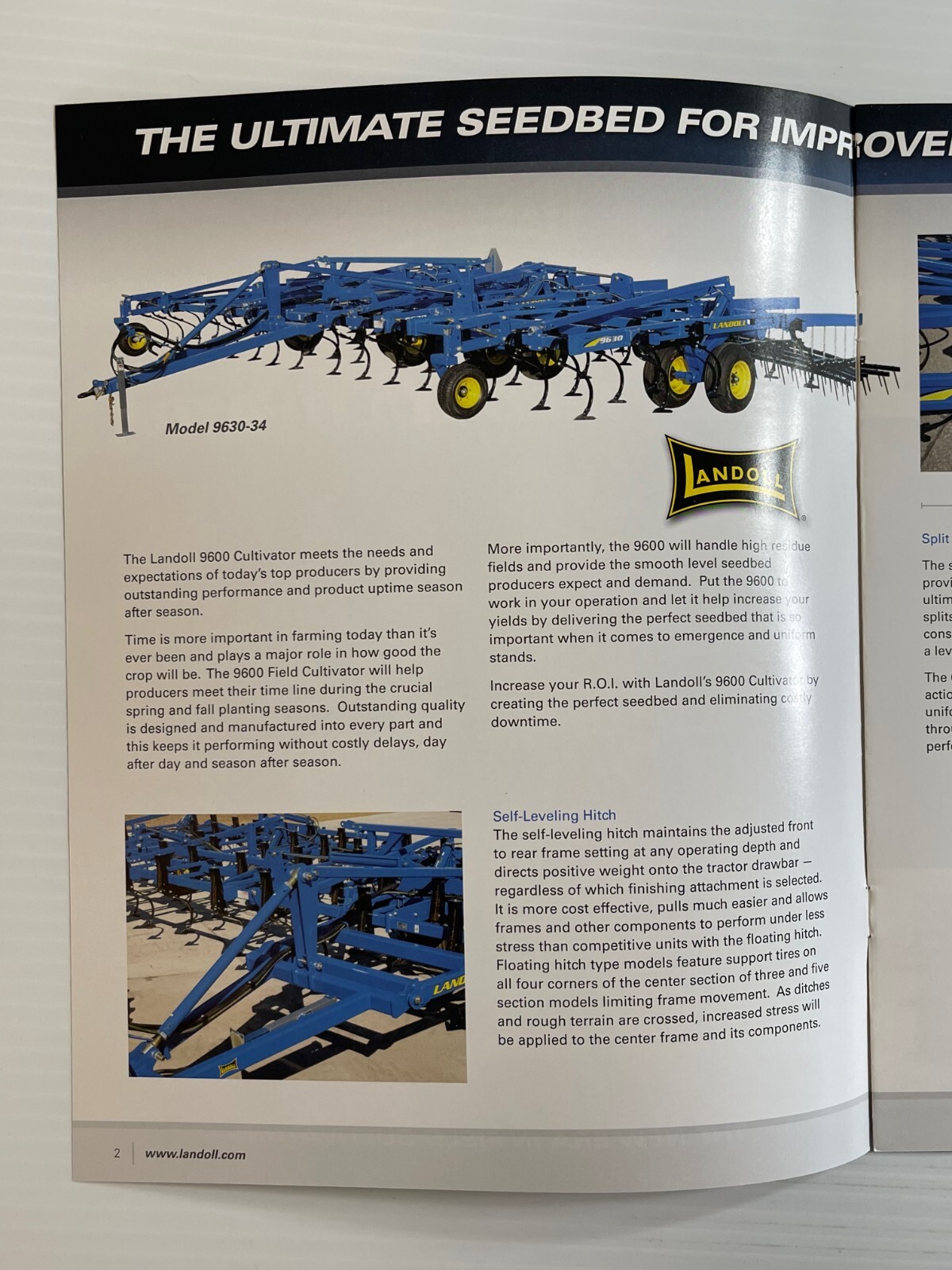 Landoll – 9600 Field Cultivator – Sales Brochure *Original 2010s Brochure*