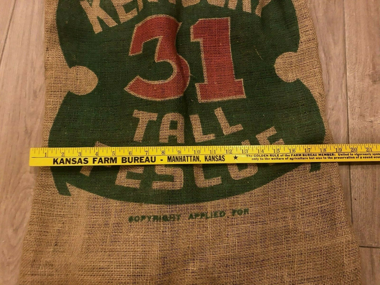 Vintage Kentucky 31 Tall Fescue Seed 50 Lb. Burlap Bag Kansas City MO Mfg.