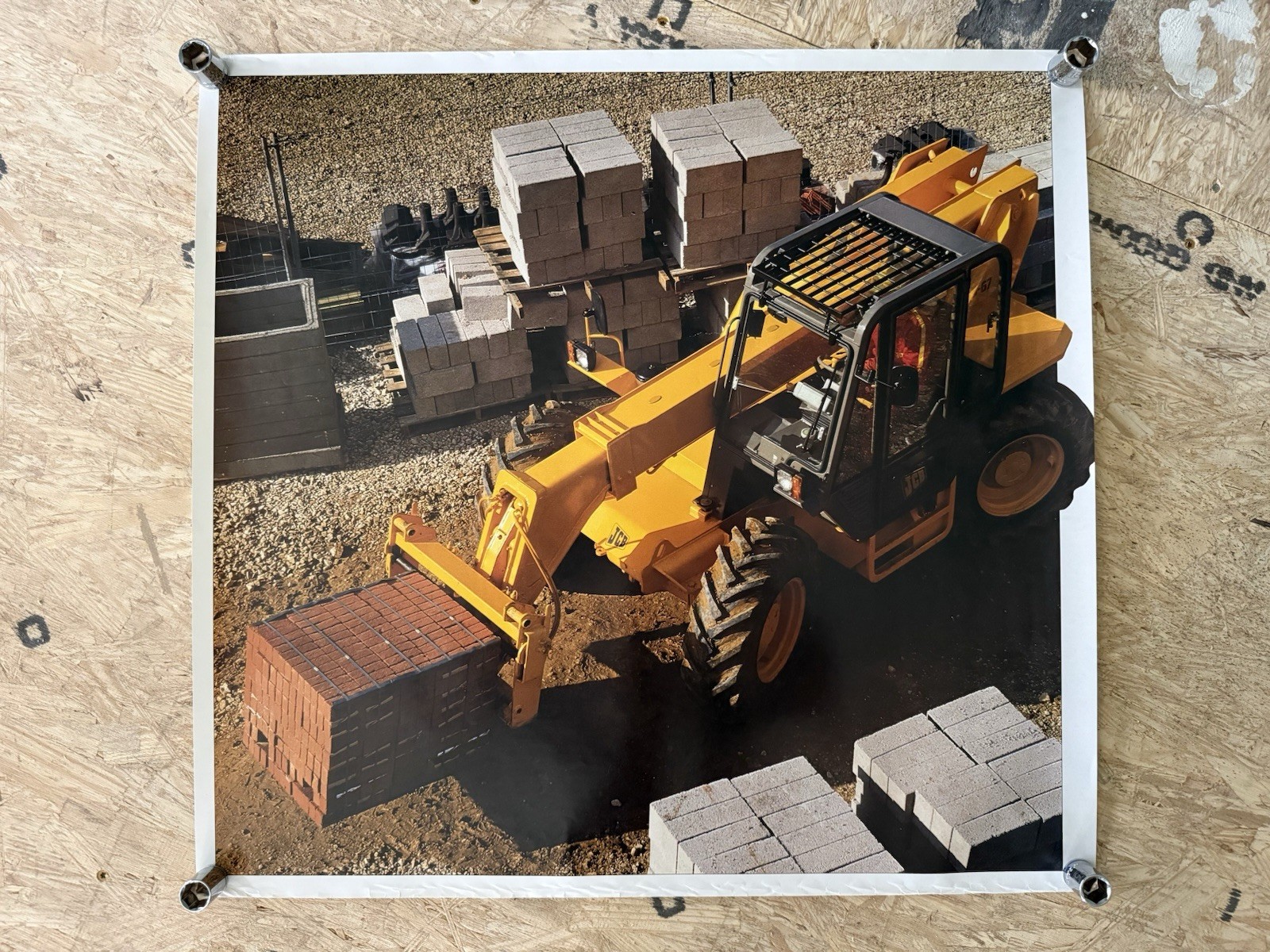 Vintage original JCB Loader Loadall Construction Advertising Poster