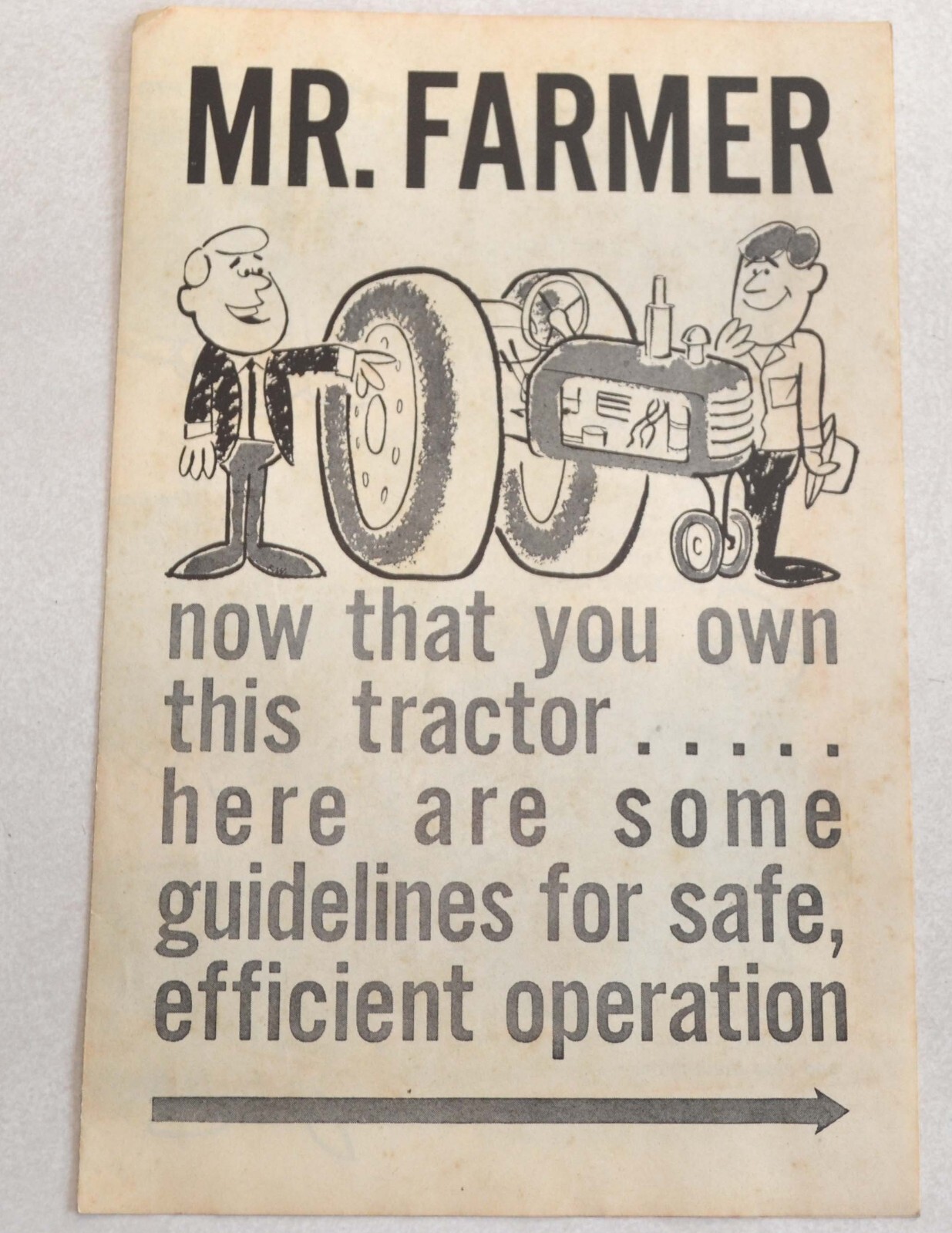 Vintage 1960s National Safety Council “Mr. Farmer” Tractor Safety Brochure