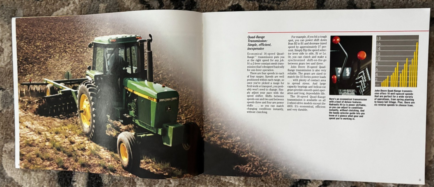 John Deere 4055 4255 4455 4555 4755 4955 Tractor for 1990 Brochure DCPA26