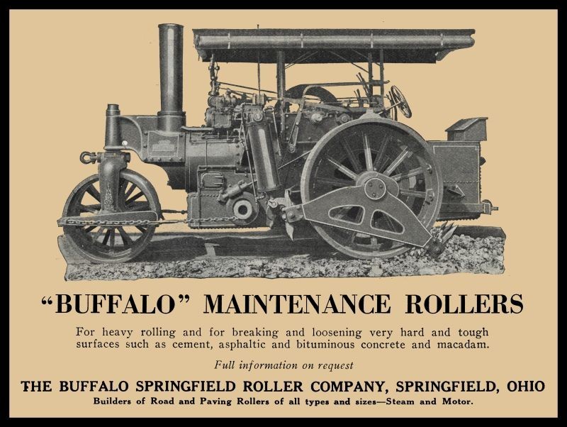 1922 Buffalo Springfield Road Roller, OhiO NEW Metal Sign: 9×12″ Ships Free