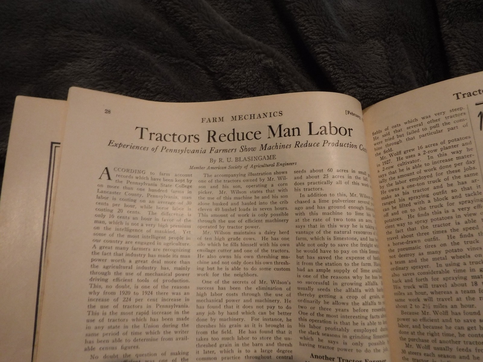 FARM MECHANICS FEB 1928 MAGAZINE Farm Improvements Machinery Equipment Building