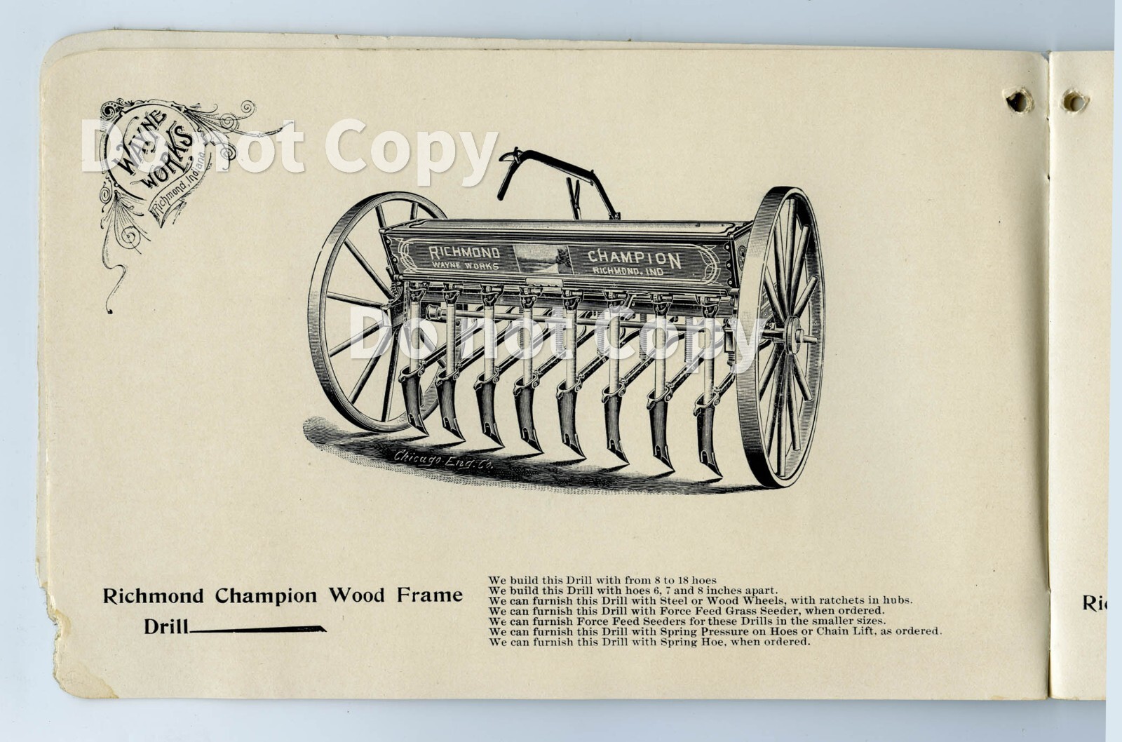 1800’s/1900’s Catalogue of Agricultural Implements by Wayne Works, Richmond, IN
