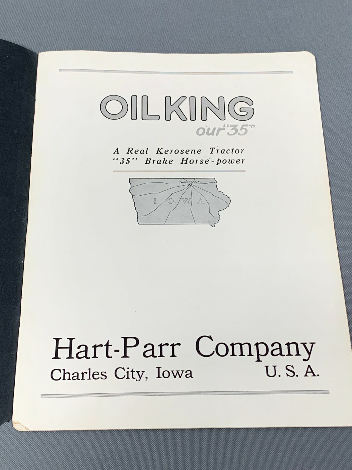 Vintage 1910’s HART PARR OILKING 35 Prairie Tractor Sales Brochure Catalog RARE