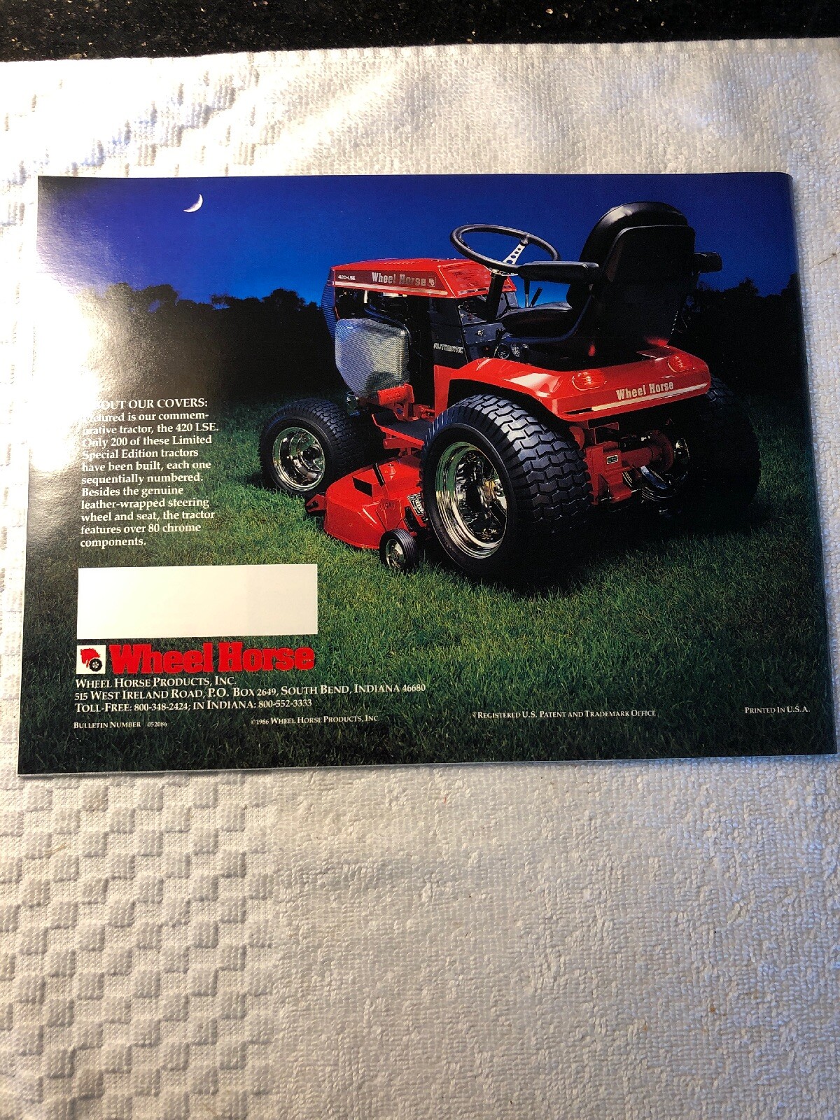 NOS 1986 Toro Wheel Horse Lawn & Garden Brochure Catalog Vintage