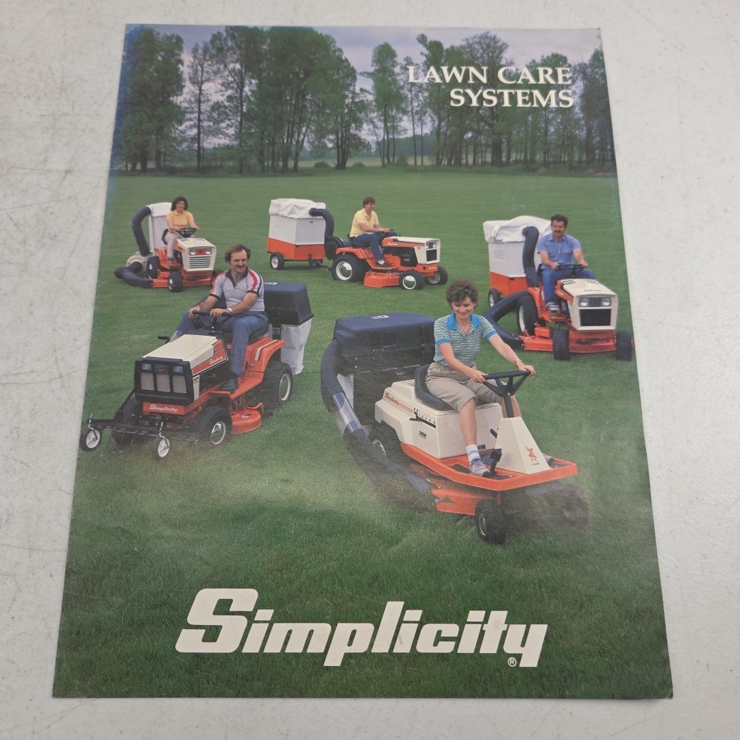 Vintage 1984 Simplicity Sales Brochure Lawn Care Systems Mowers Tractors