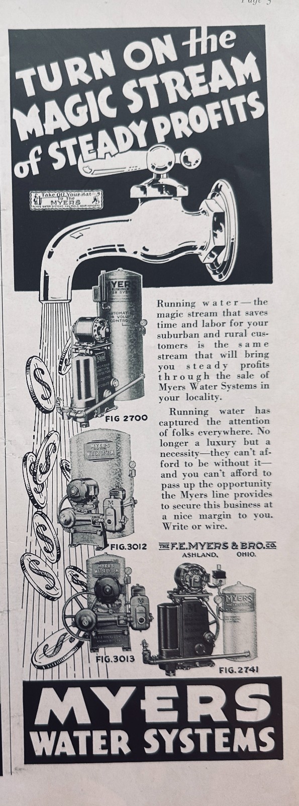 Lot of (3) Early Myer’s Water Pump And Sprayer Farm Equipment Ads (#5062)