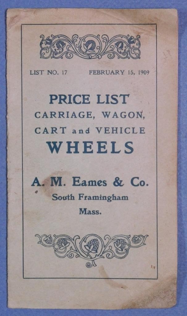 4 Early 1900’s A M Eames & Co Catalogs Carriage Wagon Cart Wheels S.Fram MA c345