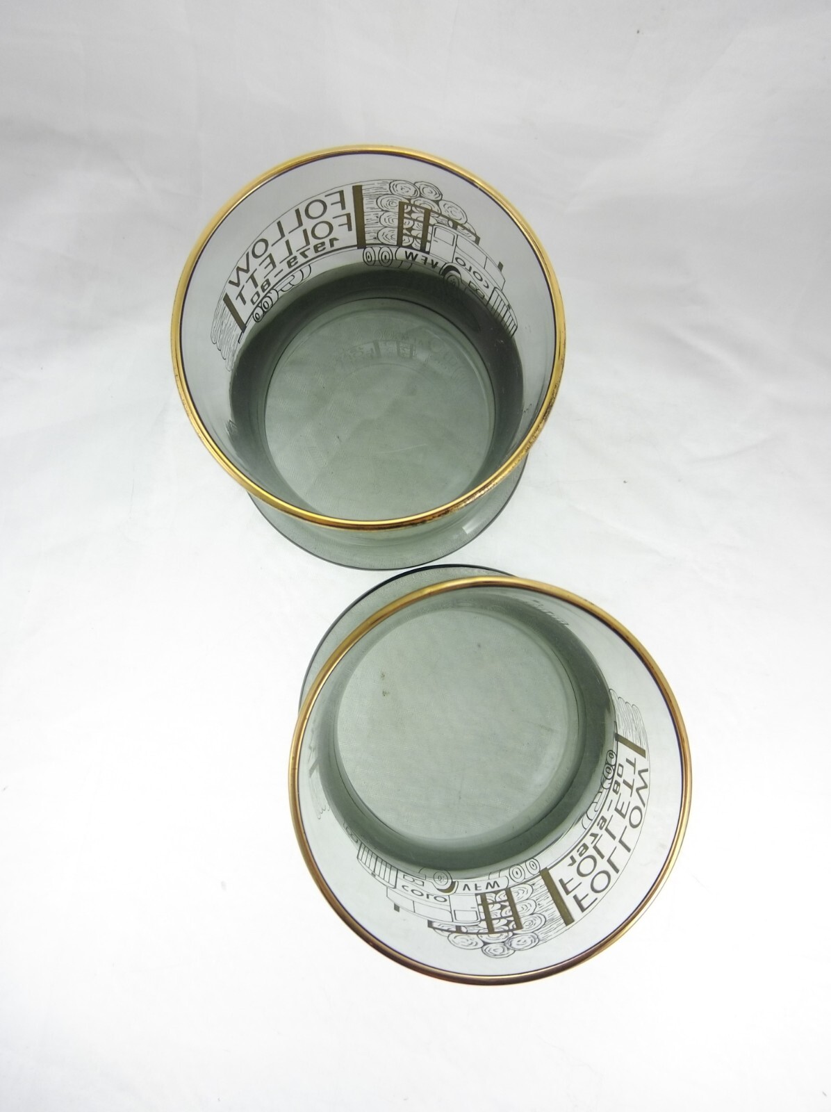 2pc Set ‘Follow Follett’ Colorado VFW Logging Trucking Advertising Rocks Glasses