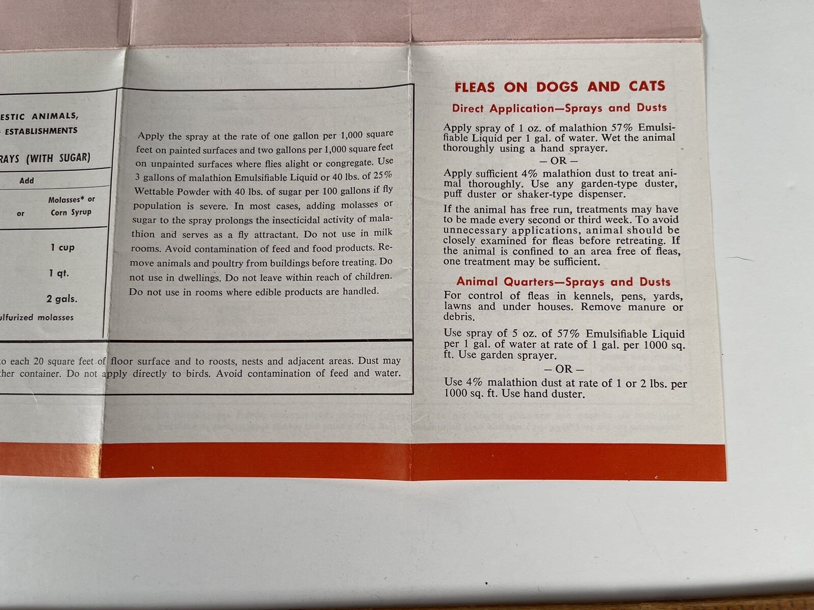 Malathion Insecticides Growers Guide booklet VTG Full 17×13″ Spray & Dust Chart