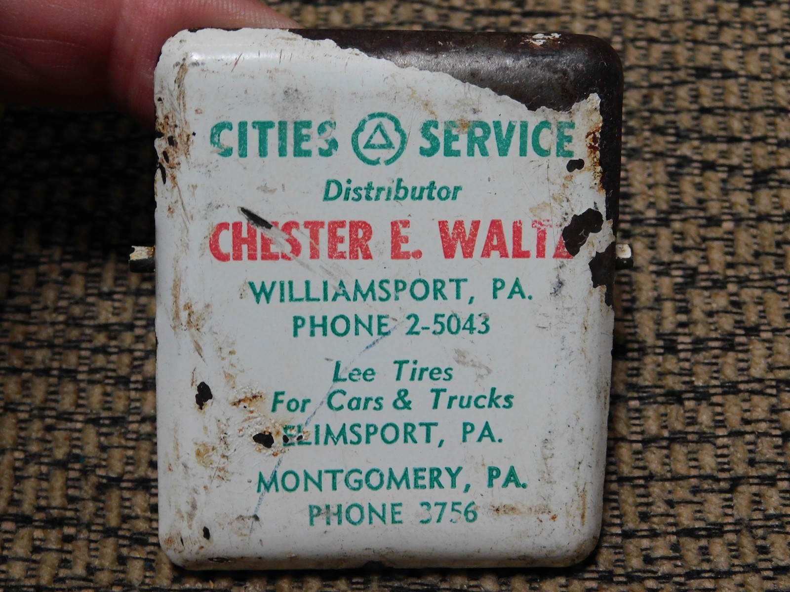 2.2″ Vintage Cities Service Chester E Waltz Advertising Clip Williamsport Pa.