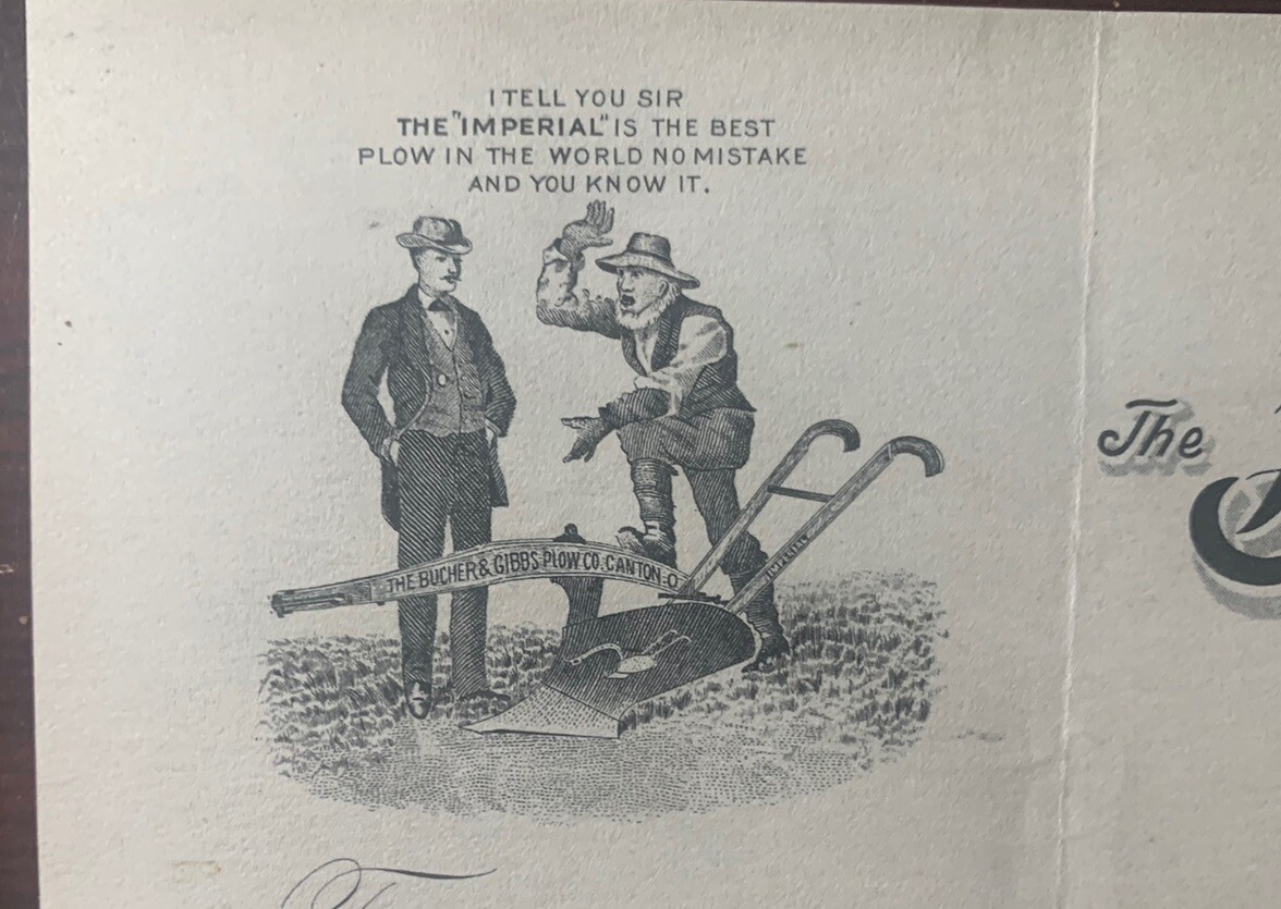 Canton Ohio Illustrated Advertising The Bucher & Gibbs Plow Co