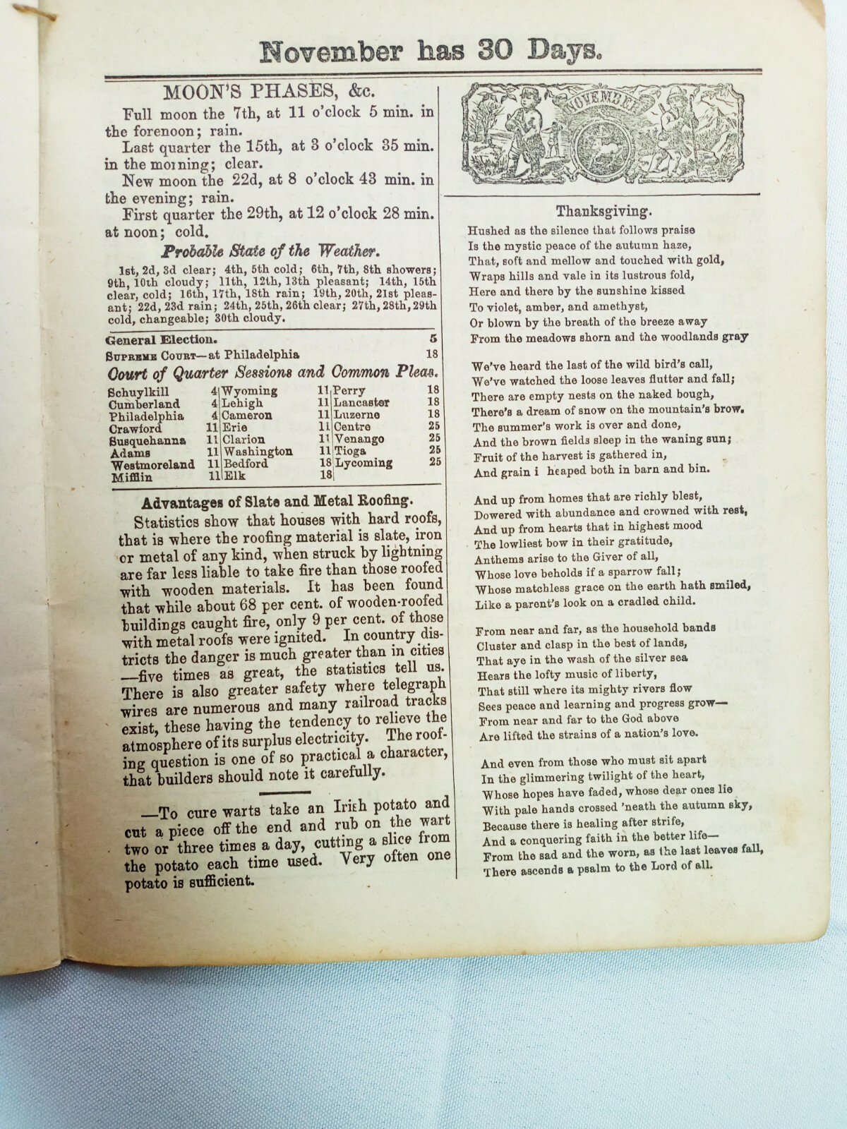 John Bear Baer’s Agricultural Almanac Lancaster, PA Antique Farmers Vintage 1889