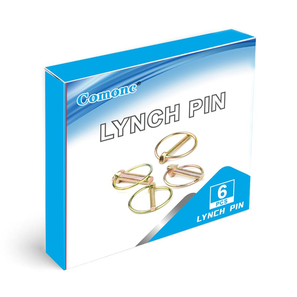 6 PCS 7/16 Lynch Pin Assortment Kit Linch Pin with Ring Heavy Duty Lynch Pin for