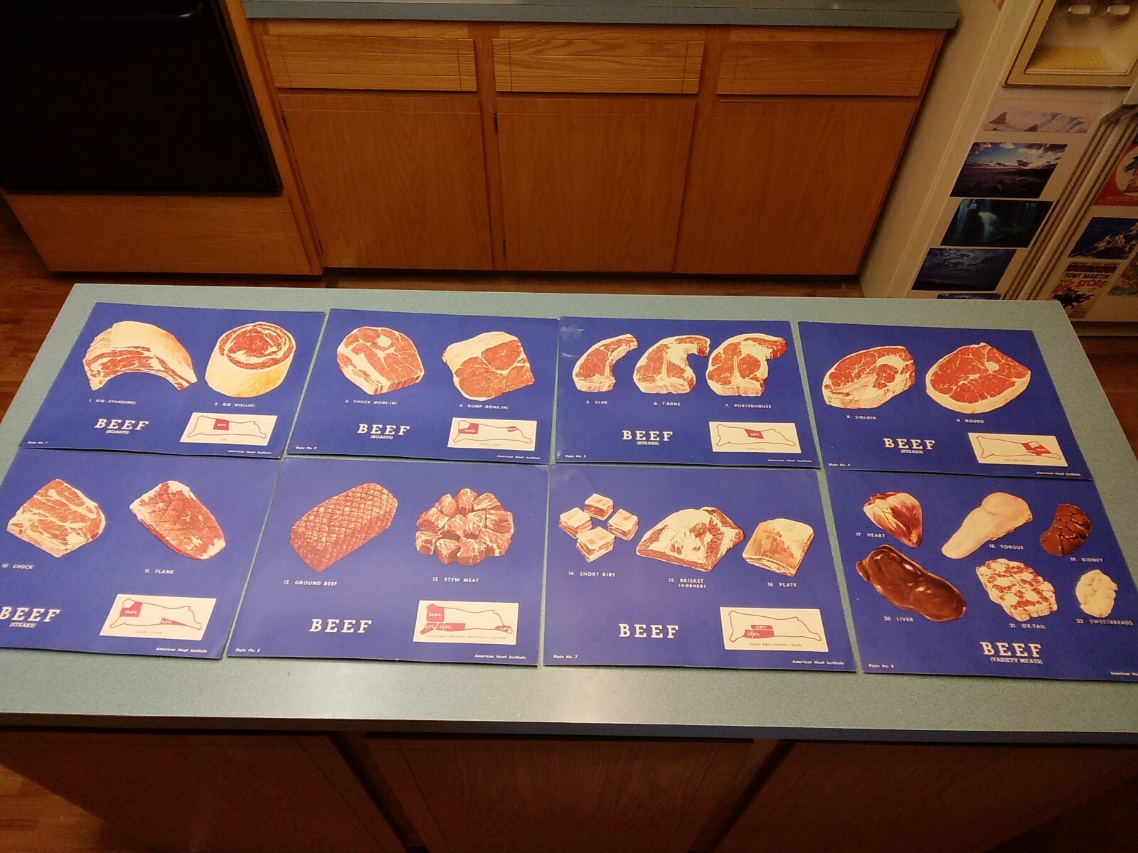 American Meat Institute BUTCHER SHOP Charts 1950’s