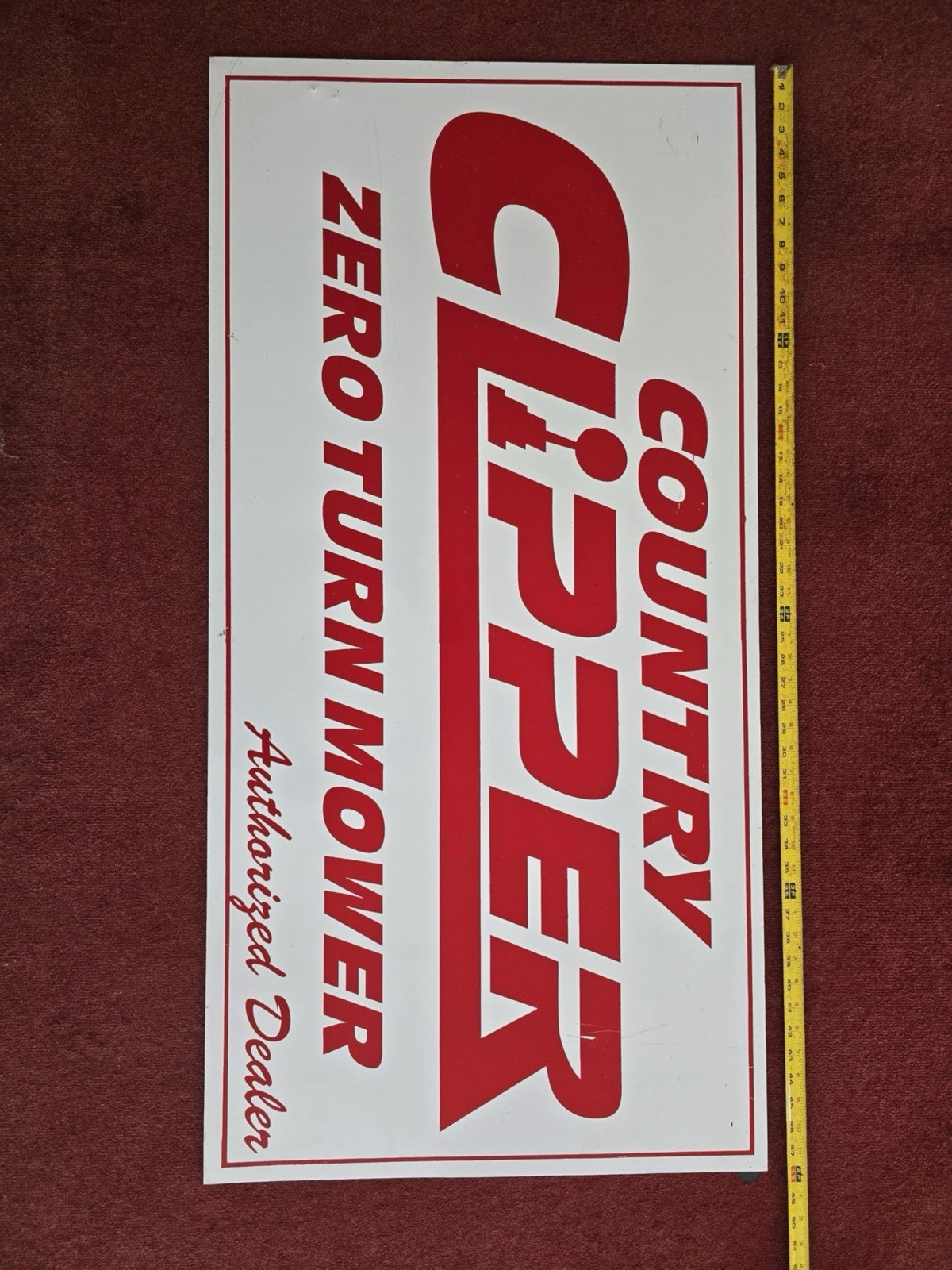 Country Clipper Zero Turn Mowers Metal Advertisement Sign 4ft x 2 ft