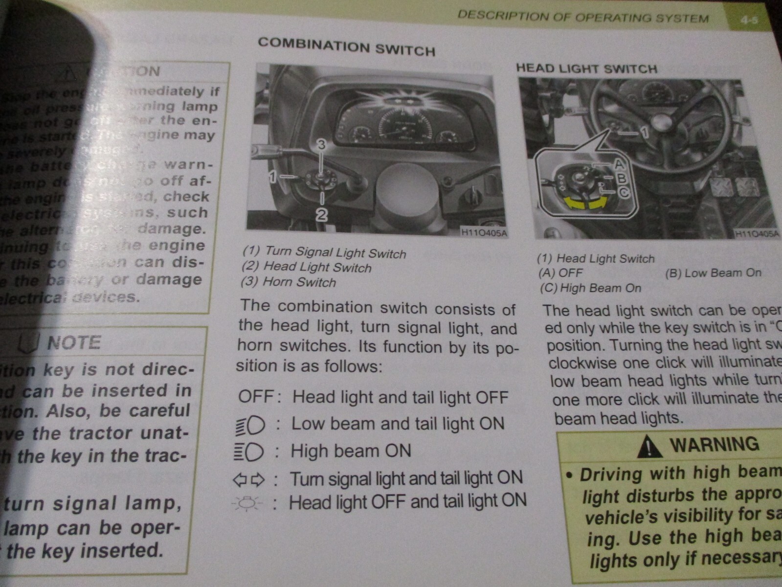 Kioti DS4110/DS4510(HS) Tractors Owner’s Manual 2011