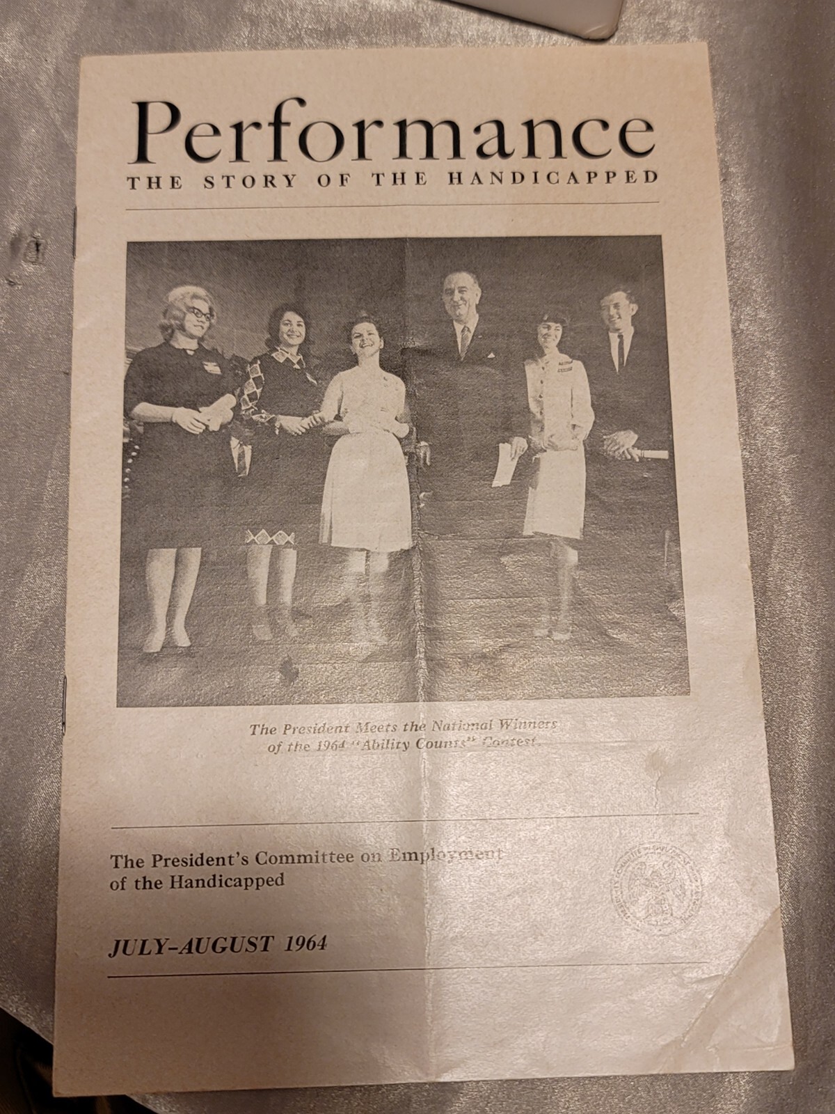 Vintage 1960s Caterpillar “EMPLOYER OF THE YEAR ” FROM PRESIDENT JOHNSON!! br9