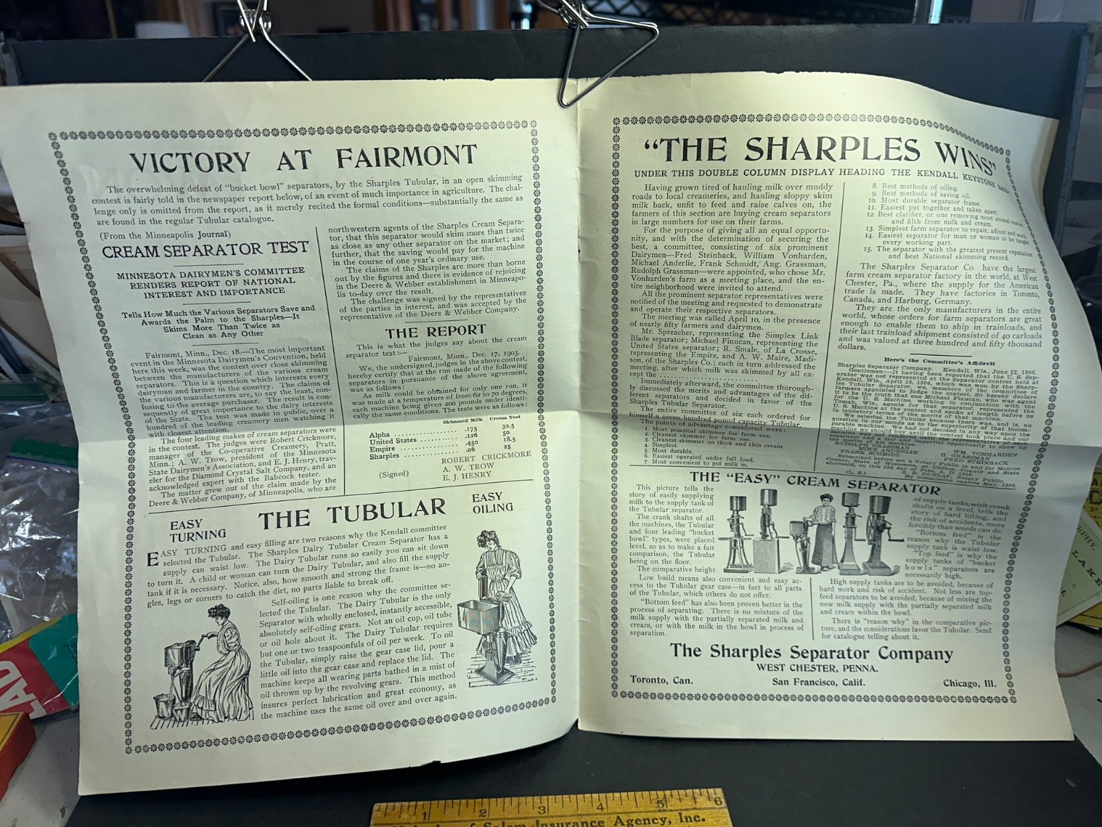 1903 Sharples Cream Separator Brochure, West Chester, PA