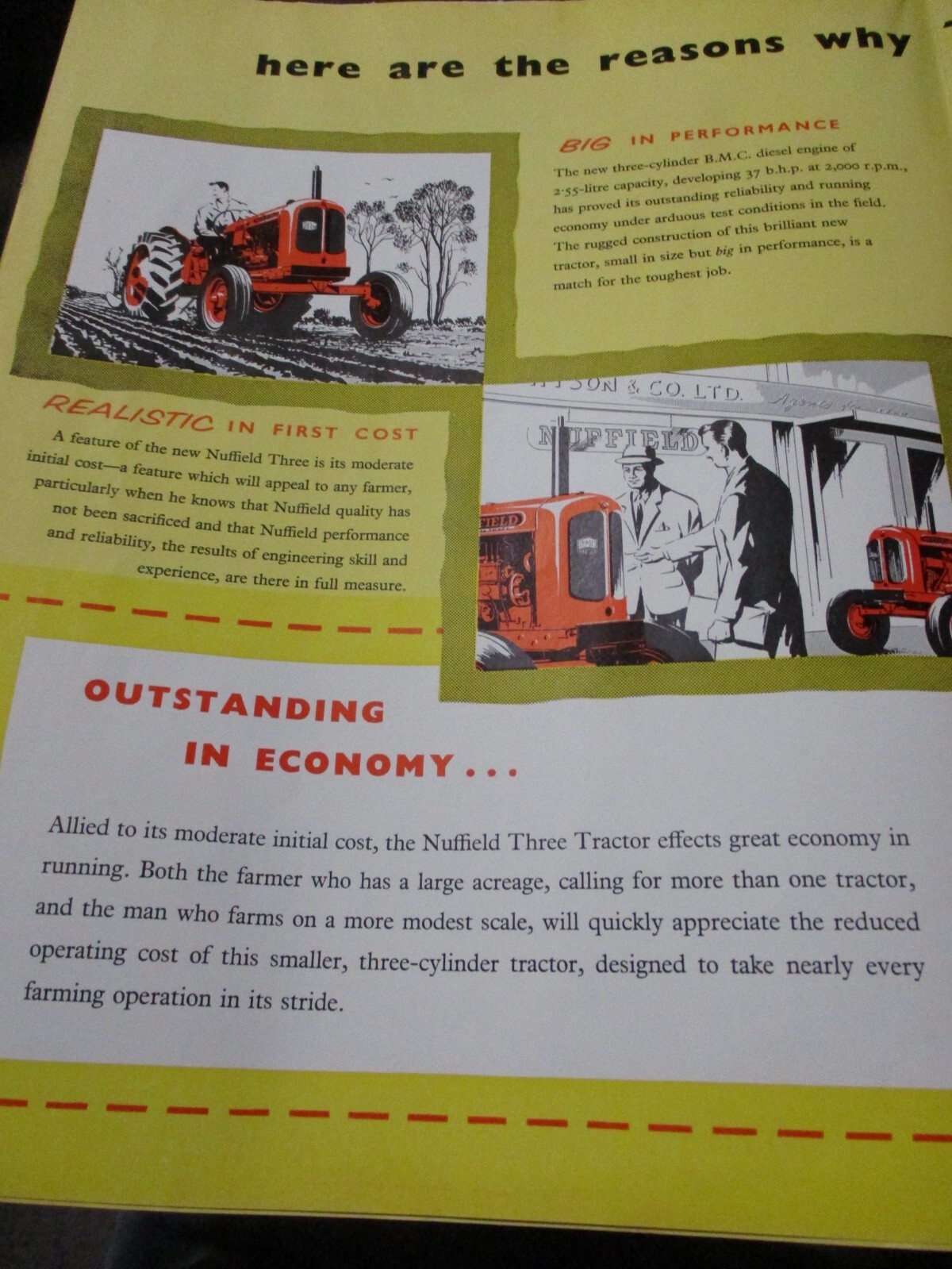 Nuffield 3 & 4 Cylinder Tractors Sales/Specifications Brochure 1959