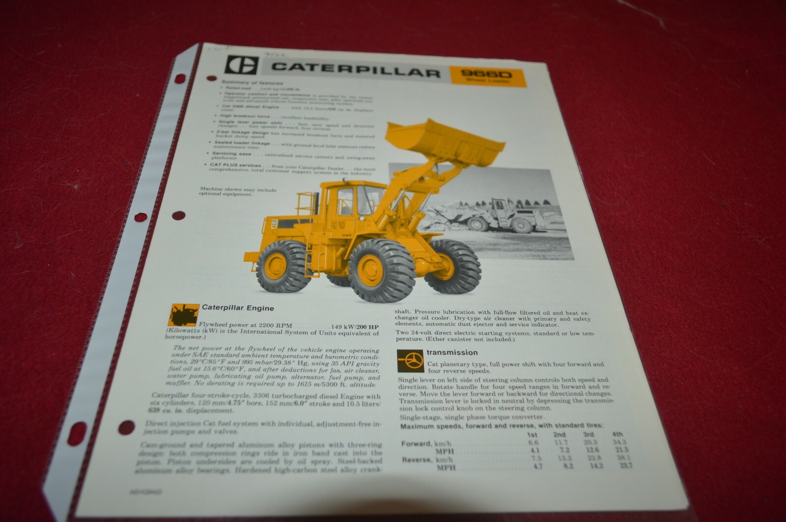 Caterpillar 966D Wheel Loader For 1981 Dealer’s Brochure AMIL16 D