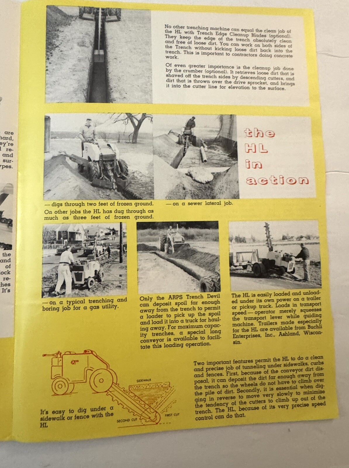 Vintage 1970’s ARPS Model HL Trench Devil Dealer Sales Brochure