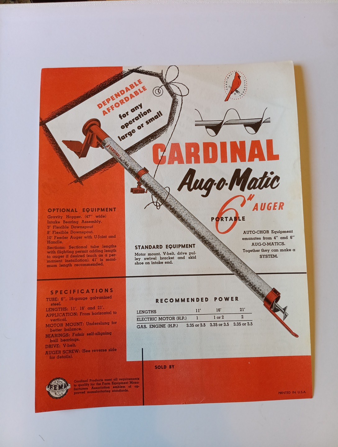 3 Vintage Cardinal EQUIPMENT ADVERTISING Brochures Flyers