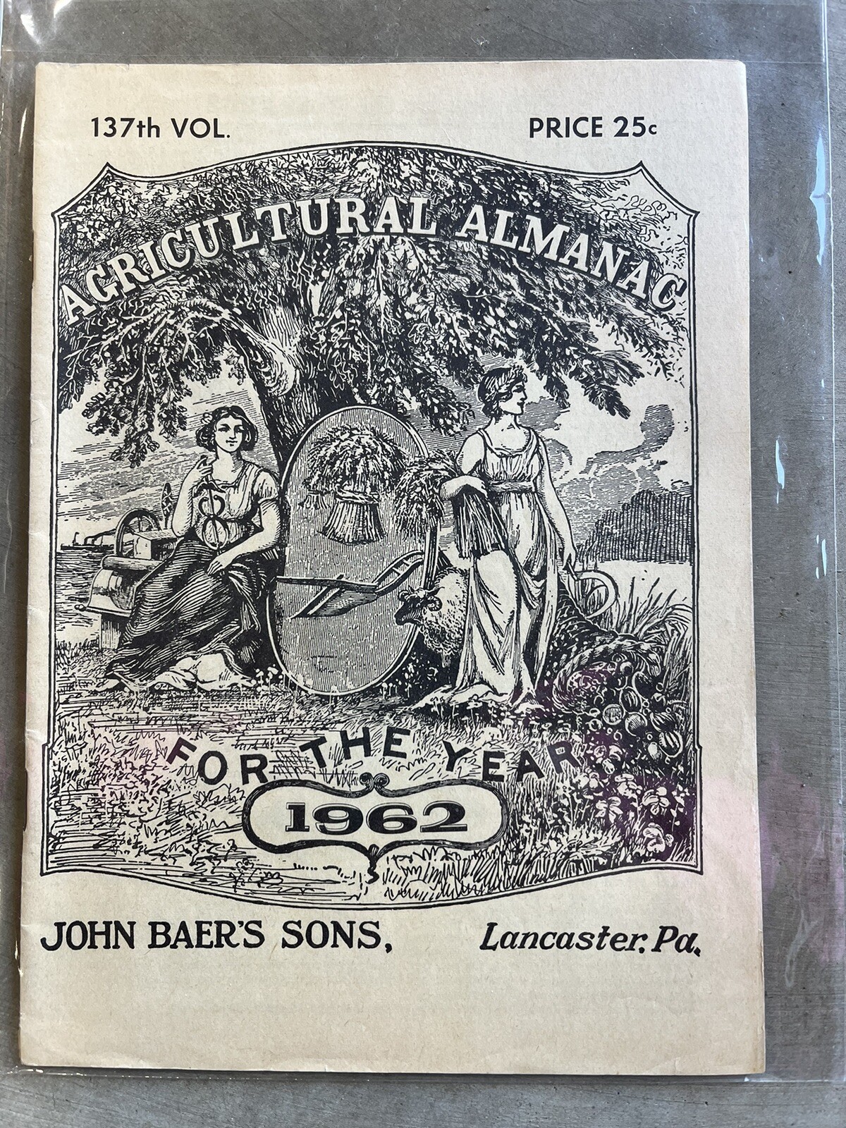 VINTAGE FARMERS AGRICULTURAL ALMANACS, BAER’S LANCASTER PA 1962