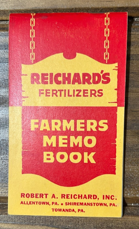 Vintage Unused REICHARD’S Fertilizers Pocket Notebook