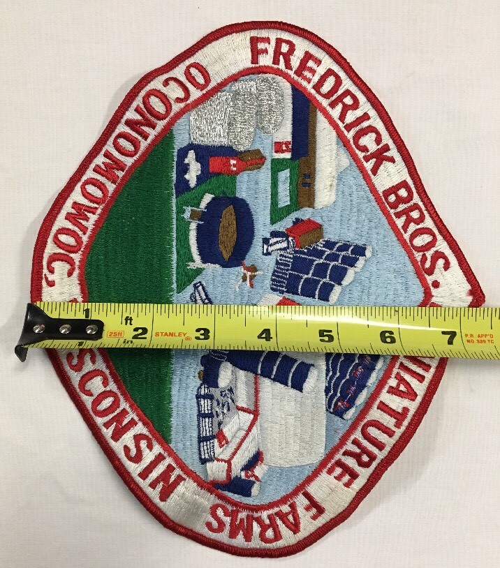 Vintage Patch Fredrick Bros Miniature Farms Oconomowoc, Wi. Large 9″ X 7 1/2″